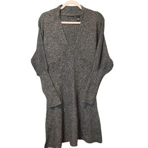 Moda International Marled Knit V Neck Long Dolman Sleeve Sweater Dress Size S